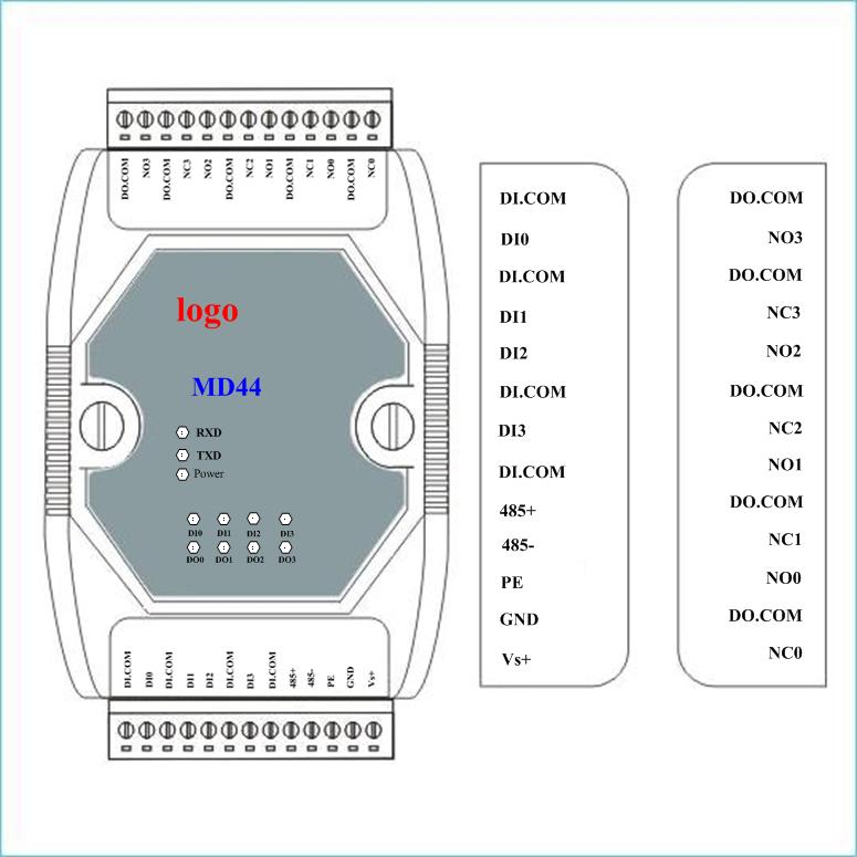 4路输入4路输出智能数字量采集器