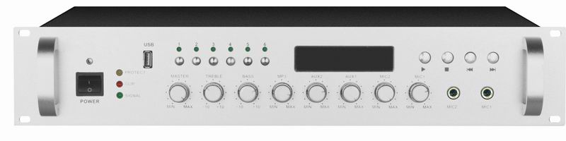 带六分区带MP3音源带前置合并式广播功放