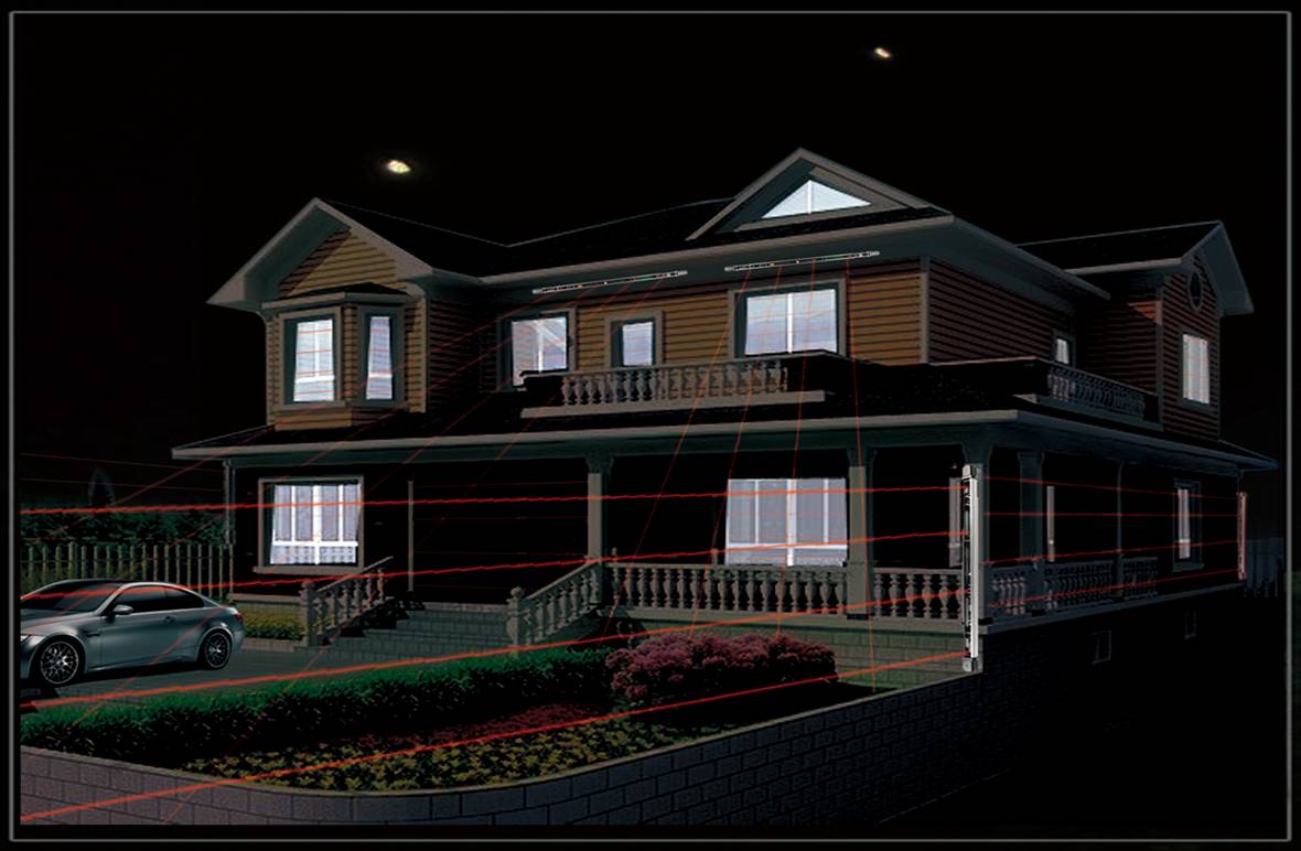 4光束别墅用红色激光防盗报警器【世界首创】