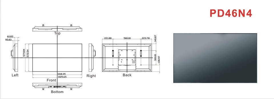 46寸超窄边拼接液晶监视器
