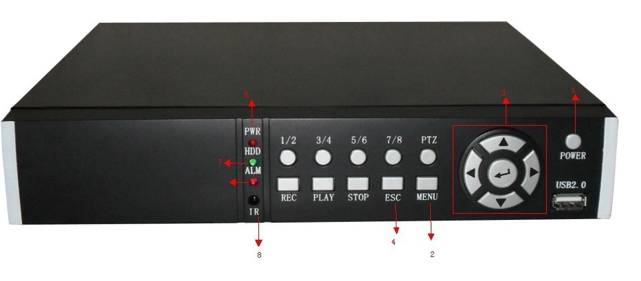 八路嵌入式硬盘录像机 DVR 监控主机