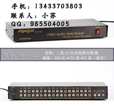 金刚眼监控一进十二出/1进12出/1分12带音视频分配器VA112