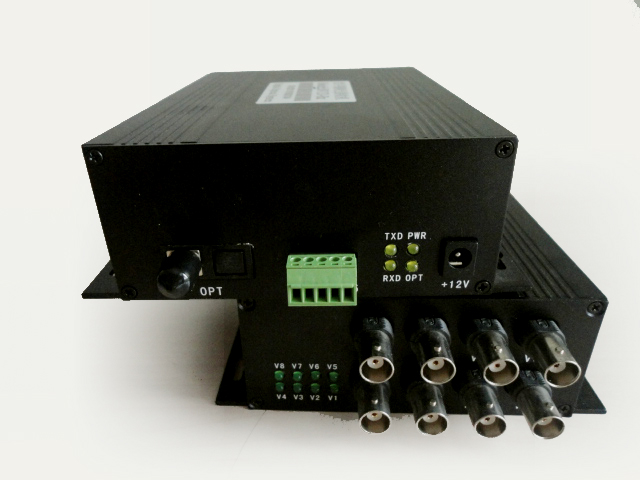 八路视频+一路反向数据光端机