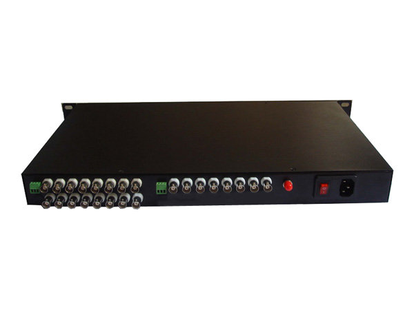 1U机架式24路三级防雷视频光端机带反向数据