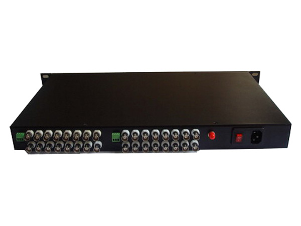 32路三级防雷视频光端机带1U机架式反向数据