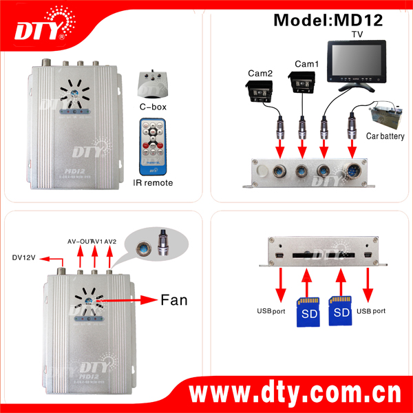 厂家特供SD卡两路同步录像车载DVR
