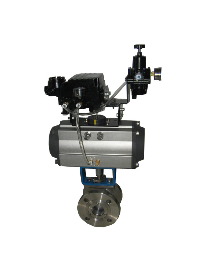 PFV系列气动V型法兰调节阀，VQ641F/H气动V型法兰调节阀