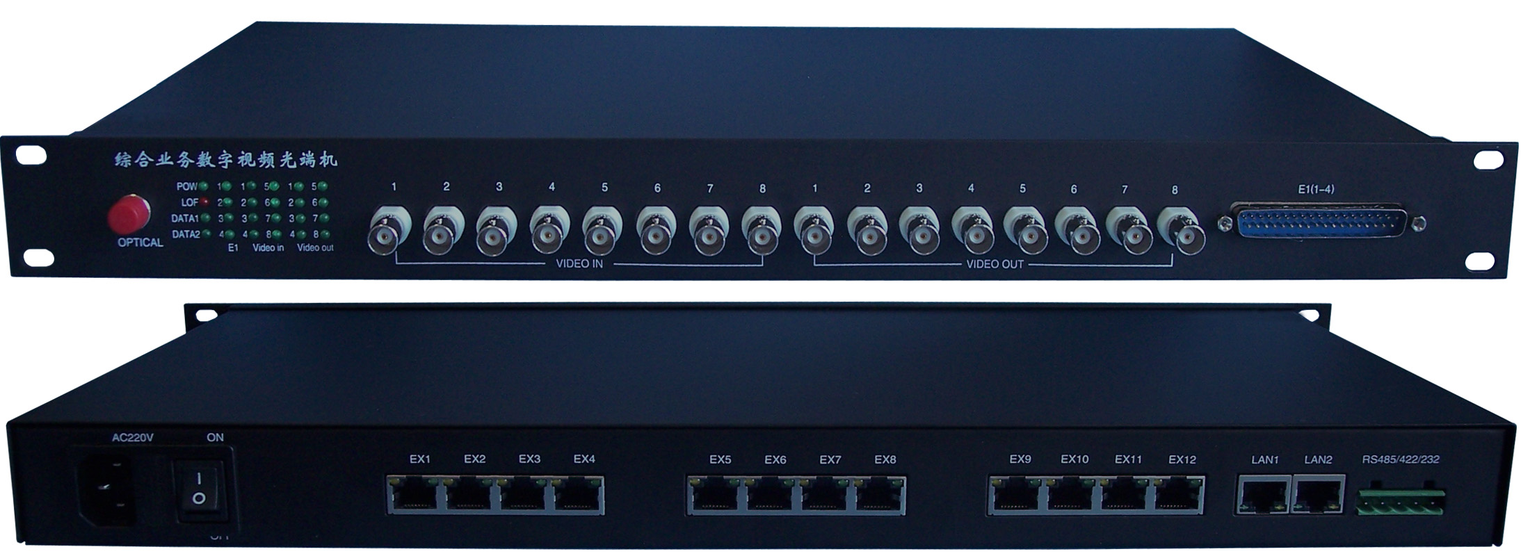 8路双向音视频光端机 VBON视桥光网