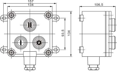 BZA53(LA53)防爆控制按钮外型尺寸4