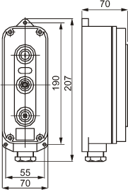 BZA51(LA5821)防爆防腐控制按钮外型尺寸3