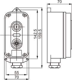 BZA51(LA5821)防爆防腐控制按钮外型尺寸1