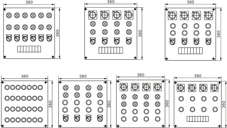 BXK8030(BXK8050)防爆防腐控制箱元件典型布置图