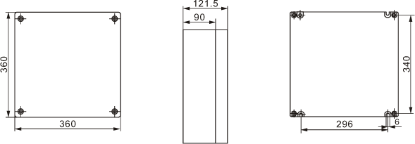 BXK8030(BXK8050)防爆防腐控制箱安装尺寸
