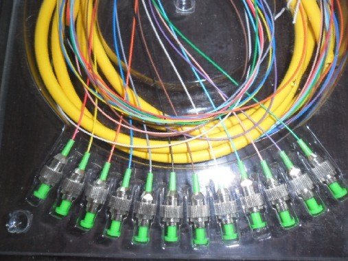 蓝色尾纤，电信尾纤，12芯SC束状尾纤，12芯FC束状尾纤