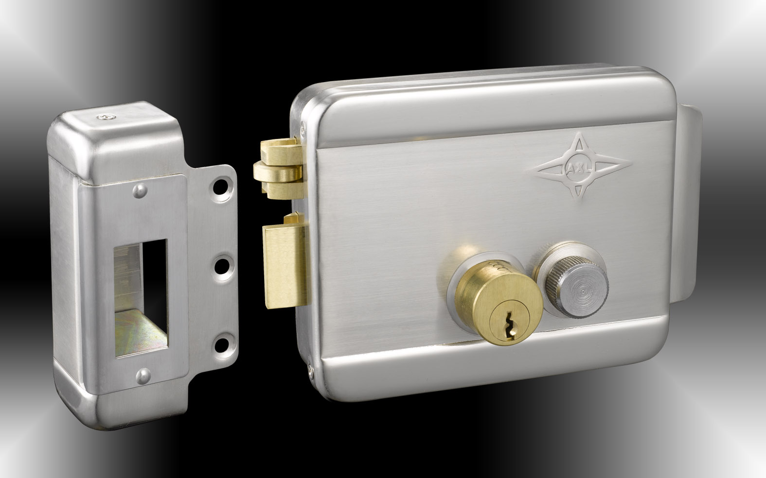 安星拉丝单头左电控锁