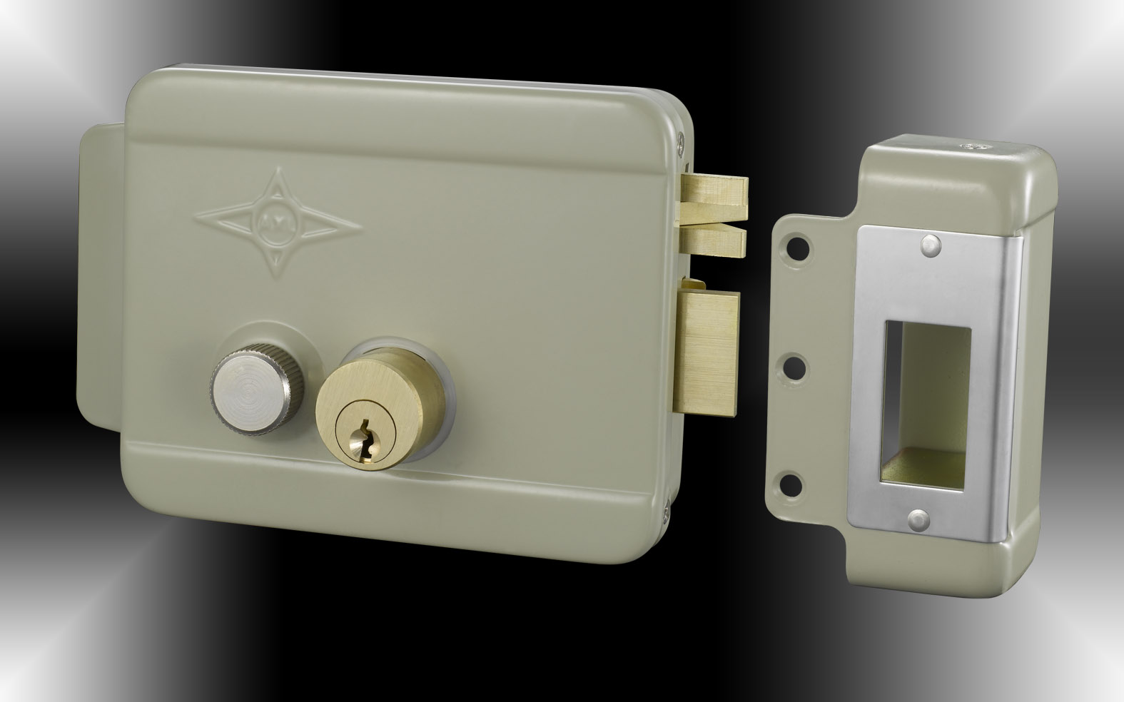 安星拉丝双头右电控锁