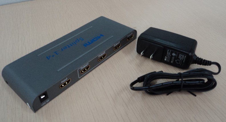 1.4bHDMI分配器1进四出，一分四，1分4，1X4，HDMI分屏器