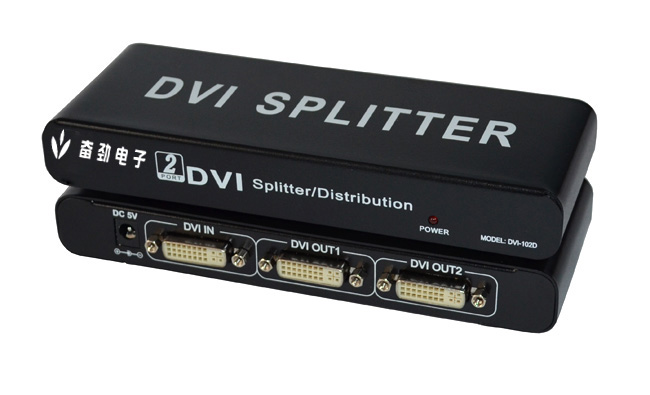 超低价奋劲2口DVI分配器批发/DVI一进二出/DVI一分二价格