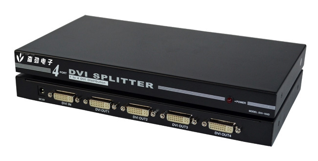 最便宜奋劲4口dvi分配器/一进四出DVI高清分配器/DVI4口分配器