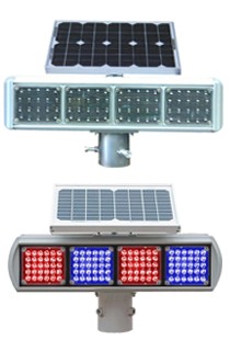 太阳能四格双面爆闪灯