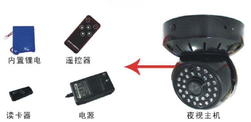 内置电池遥控回放视频输出插卡摄像机