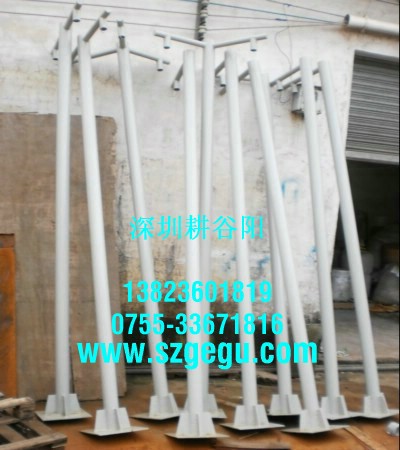 深圳多臂安装监控立杆、一杆多臂监控杆