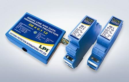 DIN型固定, 数据和电话线保护器