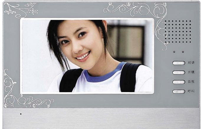 7寸彩色可视对讲分机 超薄免提式室内分机