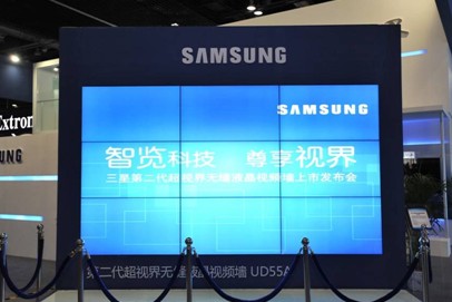三星液晶拼接 三星液晶电视墙，常德第二面”诗墙“