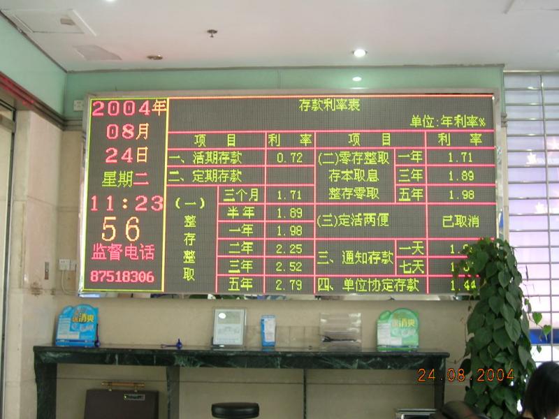 长忆光电LED数码点阵利率屏