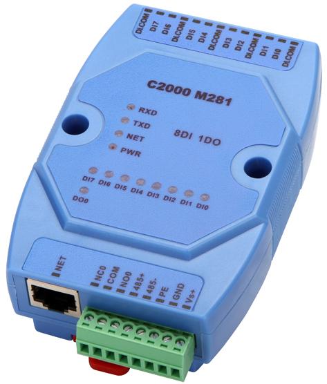 以太网开关量输入，8路输入1路输出