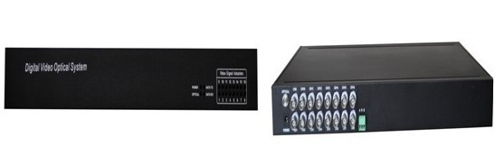 16路视频+1路反向485数据光端机(1U) 16V1D光端机