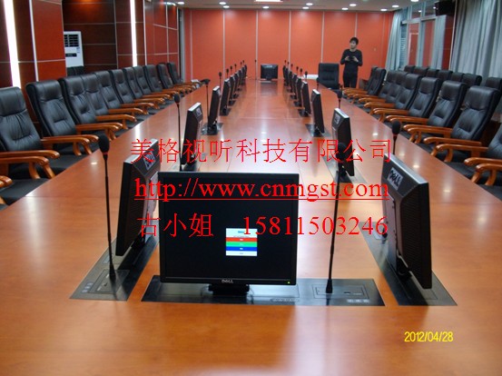 喀什市会议桌液晶屏升降器，集成话筒一体机液晶屏升降器