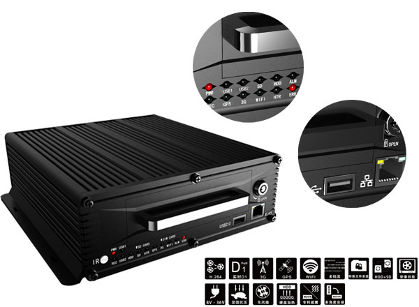 3G车载视频硬盘录像机
