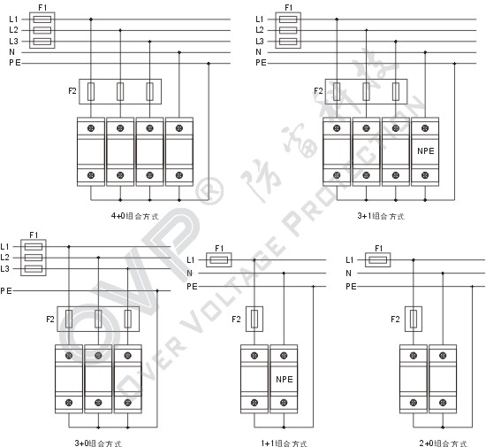 OVP-B级电源防雷器安装示意图