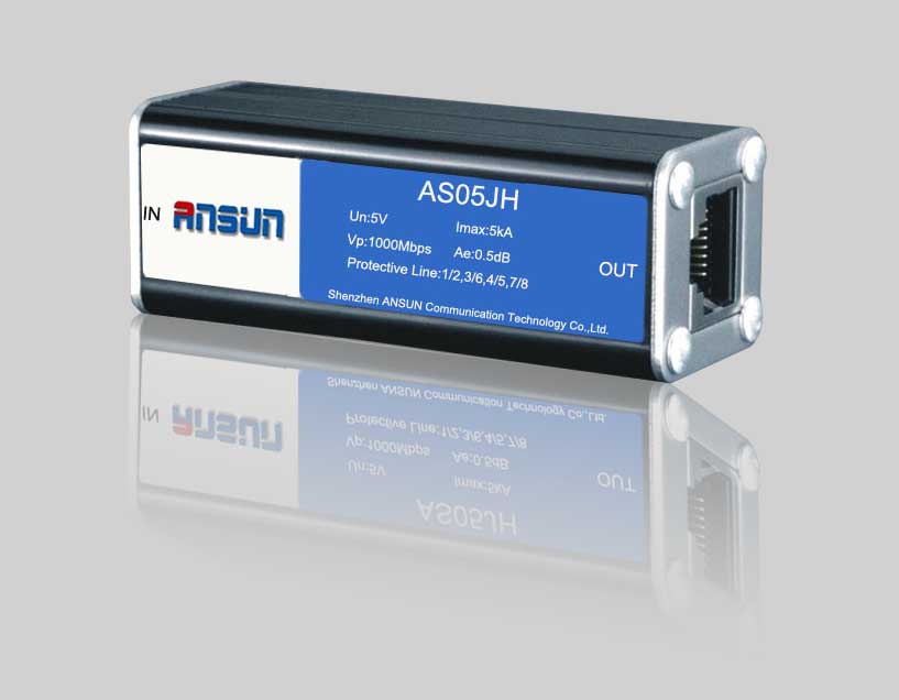 单口千兆网络信号防雷器/电脑RJ45防雷器