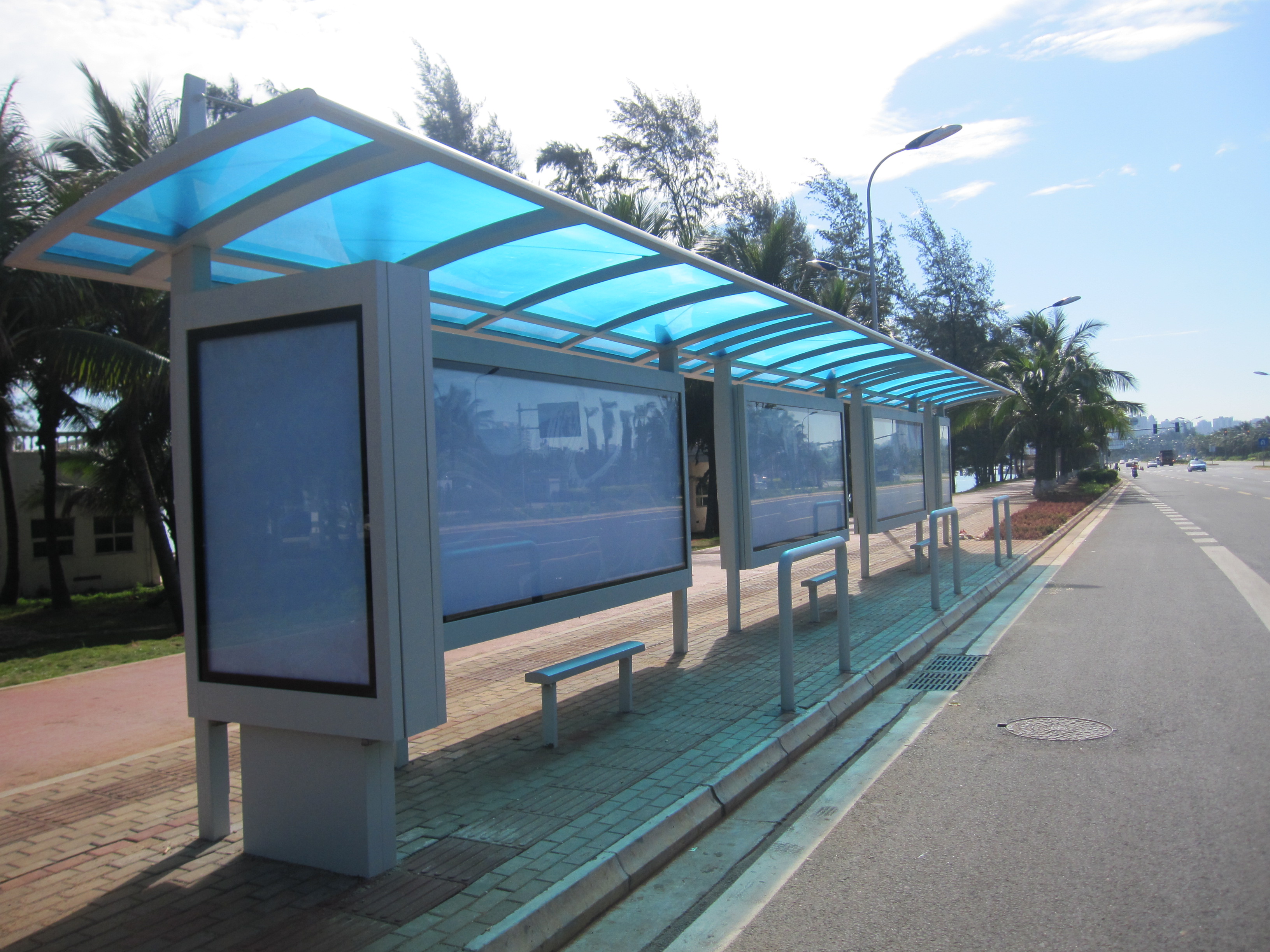 耀辉最新候车亭款式 浙江绍兴候车亭出厂价 候车亭制作加工