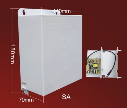 CCTV监控系统专用装配箱DC12 2A 电源(工业PE塑料）监控电源