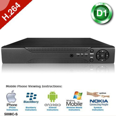 硬盘录像机 4路高清 H.264DVR 4路音频 远程监控 云台 自带域名