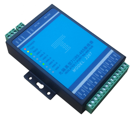 研通科技YT-2207光隔离型七口RS-485集线器