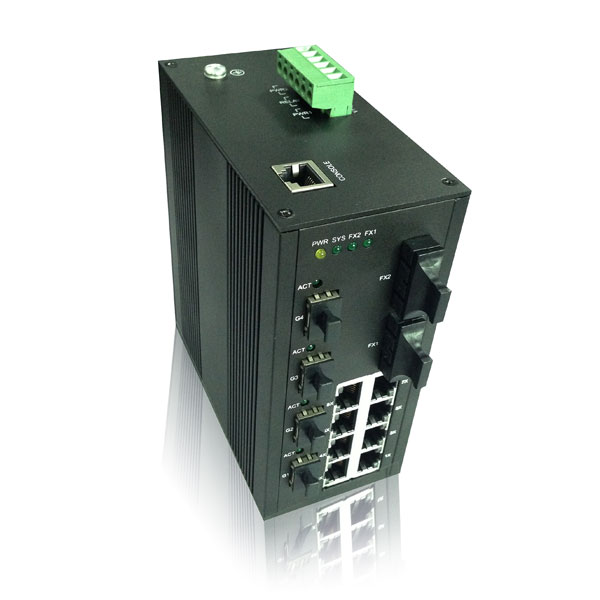 千兆四光/百兆二光/百兆八电工业级以太网交换机