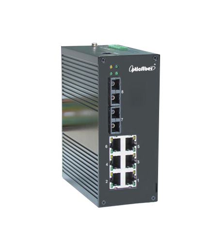 百兆二光/六电工业级以太网交换机