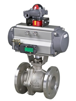 Q641F不锈钢气动法兰球阀