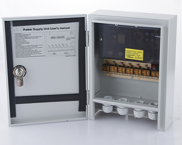 监控电源，小耳朵室外防水壁挂式电源 集中供电电源