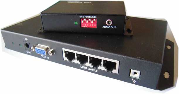 4路VGA传输器VGA双绞线延长器VGA网络延长器转双绞线AE104A