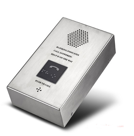 不锈钢IP电梯电话 不锈钢滚动拨号电话 电梯紧急求助电话