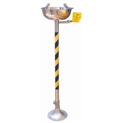 耐腐蚀304不锈钢立式洗眼器，脚踏不锈钢立式洗眼器