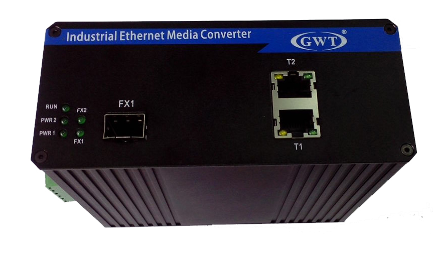 导轨式2光2电百兆工业以太网交换机