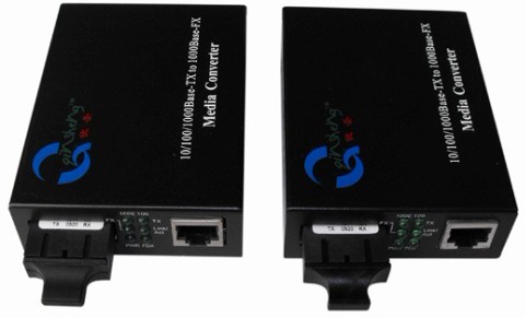 千兆单模双纤收发器，千兆收发器，单模光纤收发器