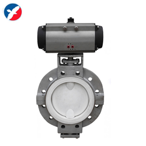 供应浙江D641F46气动衬氟法兰蝶阀